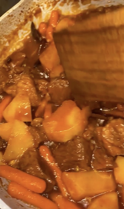 Hearty beef stew with potatoes and carrots